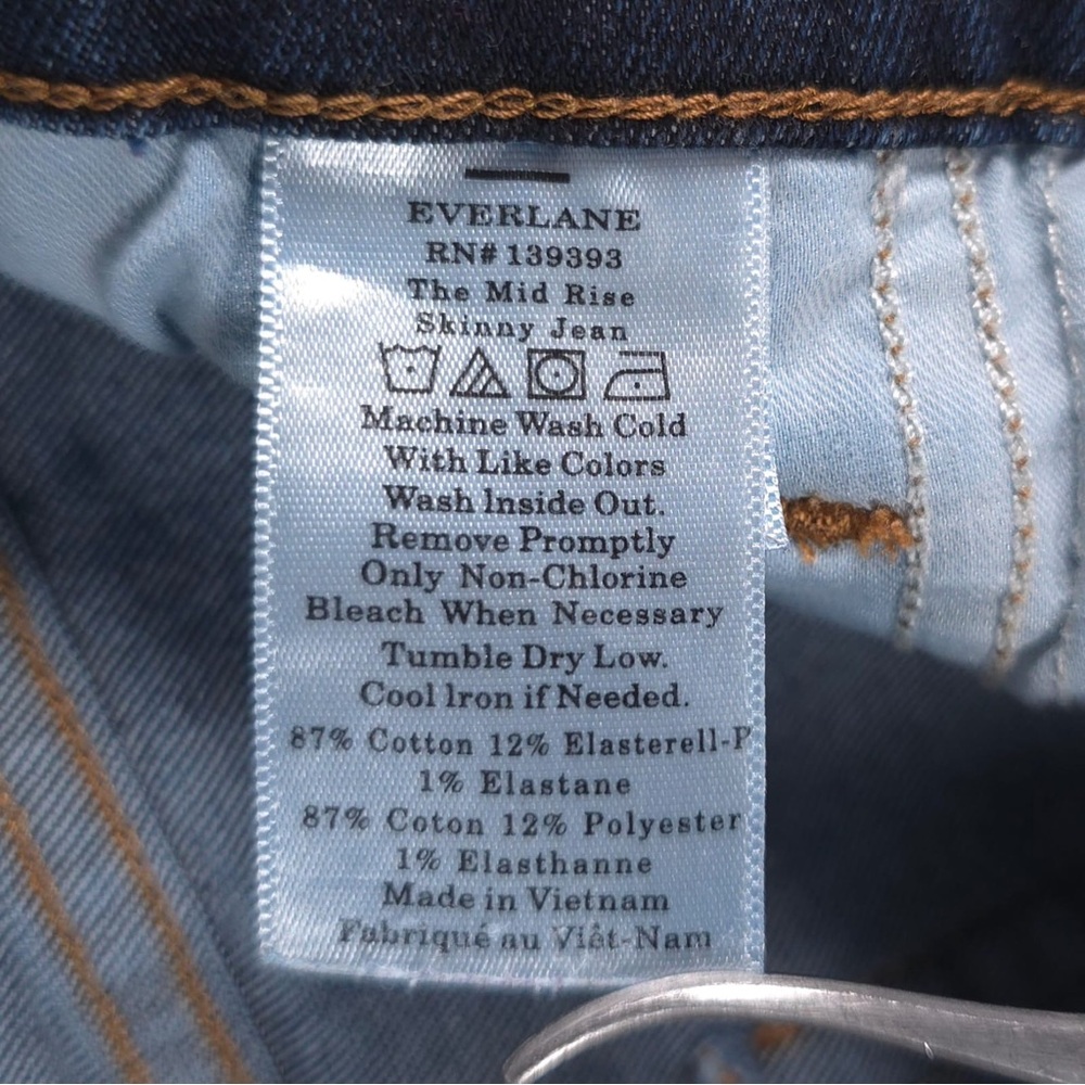 EVERLANE The Mid Rise Skinny Jeans Size 31 Ankle Stretch‎ Cotton - Picture 11 of 11